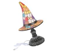 Lampe de présentation en forme de chapeau de sorcière pour Halloween, 30 cm | Lampe d'accentuation LED en résine alimentée par USB avec lueur chaude pour étagère gothique décoration de cheminée