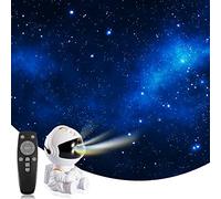 Lampe de projecteur étoilée d'astronaute, projecteur LED pour enfants avec 26 motifs de brouillard et ciel étoilé, lampe de nuit planétarium rotative à 360° avec télécommande, idéal comme cadeau pour