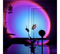 Lampe de projection arc-en-ciel, lampe décorative USB à effet coucher de soleil, rotative multi-angles, adaptée au salon et à la chambre à coucher.