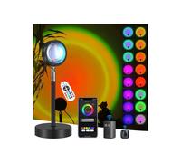 Lampe de projection de coucher de soleil, 16 couleurs, rotative à 180, avec télécommande et application de contrôle intelligente