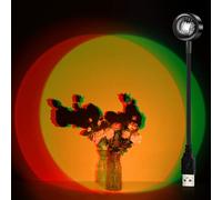 Lampe de projection de coucher de soleil RVB avec 7 modes de couleur et 6 modes dynamiques, décoration romantique USB pour chambre à coucher, salon, mur, lampe sur pied, grandes images
