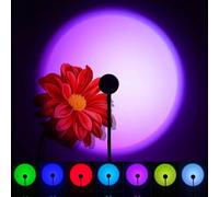 Lampe de Projection de coucher de soleil USB,ambiance arc-en-ciel,veilleuse pour photographie,Selfie,café,décoration murale en direct - Type 7 colors-1pcs 28CM