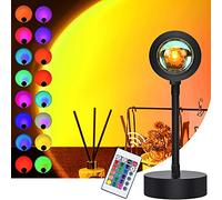 Lampe de projection de coucher de soleil, veilleuse LED à 180 °, lampe de coucher de soleil, lampe d'ambiance avec lumières USB pour selfie