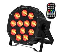 Lampe de projection, Lot De 2 Projecteurs LED Par 18 W 4 En 1/6 En 1, 12 LED Plates, Contrôle Du Son, For DJ, Discothèque, Fête, Bar ,pour une soirée dansante d'Halloween ou d'anniver(12pcs 6 in 1)