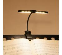 Lampe de pupitre à cliper rechargeable, lampe de piano super lumineuse à 18 LED, rechargeable par USB-C, 3 températures de couleur × 9 niveaux de luminosité, parfaite pour le piano, les livres, les