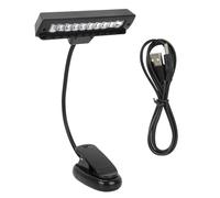 Lampe de pupitre, lampe de pupitre d'orchestre portable, LED lecture USB à fixation par pince avec col cygne flexible pour partitions, piano et guitare