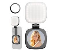 Lampe de remplissage LED pliable avec verre rotatif à 360 degrés 5 niveaux de luminosité Selfie pour 16 15 14 visioconférence pliable