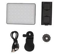 Lampe de Remplissage Portable pour téléphone Portable, LED Haute Puissance Rechargeable à Clipser pour Selfie, lumière de vidéoconférence Polychrome RVB avec Clip Avant et arrière