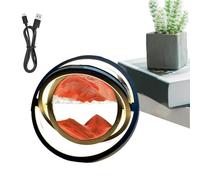 Lampe de sable de paysage, lampe d'art de sable en mouvement | Veilleuse d’art de sable | Sablier créatif à mouvement de sable, veilleuse d'art de sable rotative à 360 degrés pour table d'étagère