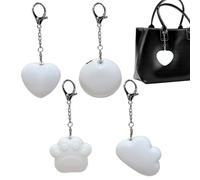 Lampe de sac - 5,1 cm en polycarbonate 4 pièces rechargeable léger mignon porte-clés | Cœur lumineux lumineux pour femmes filles fourre-tout portefeuille voyage navette rendez-vous fête nuit