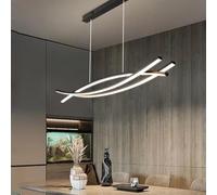 Lampe de salle à Manger LED Suspension table à Manger Salon Plafonniers Dimmables avec Télécommande de Cuisine Réglable en Hauteur Moderne pour Lampe Suspendue de Dînette de Bureau (Noir, L100cm)