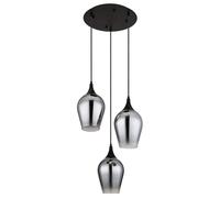 Lampe de salle à manger plafonnier suspension lampe suspendue verre couleur fumée 3 lampes