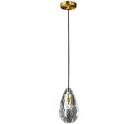 Lampe de Salle à Manger Ronde en Cristal - Suspension Moderne pour Cuisine - Lustre en cuivre - Hauteur réglable - Décoration de Bureau