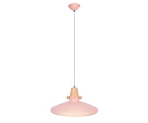 Lampe de salle à manger rose Lampe à suspendre rétro imitation bois rose, LED 7W 806Lm blanc chaud, DxH 35x150 cm