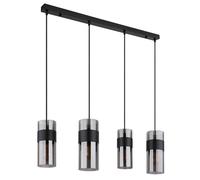 Lampe de salle à manger suspension lampe suspendue plafonnier verre couleur fumée 4 lampes