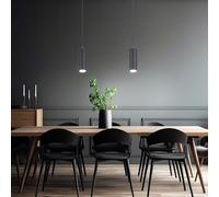 Lampe De Salle À Manger Suspension Luminaire Salon Métal Noir Mat GU10 2x