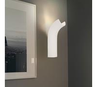 Applique murale applique éclairage intérieur couloir lumière entrée, cadre en plâtre blanc, forme incurvée, 1x LED 4,2 watts 200 lumens blanc chaud, HxLxA 30x10x12,8 cm