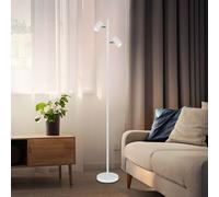 Lampes sur pied Spot orientable Lampe sur pied blanc mat Lampe de salon debout blanc, aluminium métal, 2x GU10 douilles, H 158 cm