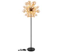 Lampe de salon lampadaire boules de verre ambre doré 6 ampoules 155cm