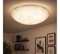 Lampe de Salon Plafonnier Verre Satiné Mirrors Edge Chrome LED