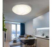 Lampe de Salon Plafonnier Verre Satiné Mirrors Edge Chrome LED