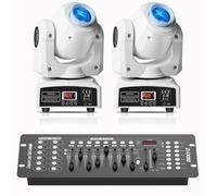 Lampe de Scene - JAJALUYA 100W RGBW LED Blanc Lumière de Scène pour DJ Party Disco Lumière -PACK DE 2 Avec Console 192 Canaux