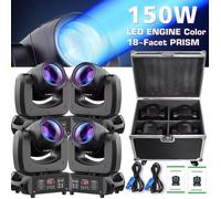 Lampe de scène - U'king DJ Lyre Beam LED GOBO 150W - Pour Concerts et Fêtes - Pack de 4 Avec flycase
