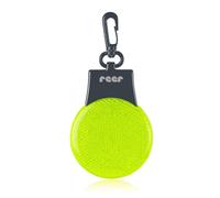 Lampe de sécurité à LED réfléchissante avec signal de clignotement, vert fluorescent, avec mousqueton de suspension, Reer Light&Go 53253
