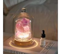 Lampe de sel de l'Himalaya 2 en 1 et diffuseur d'huiles essentielles à ultrasons, lumière d'aromathérapie sans feu avec 2 huiles essentielles, aromathérapie, 3 couleurs rechargeables par USB avec