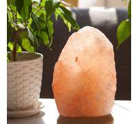 Zen'Arôme Lampe Cristal de Sel d'Himalaya Rock – Sculptée à la main, base bois, câble USB 500g