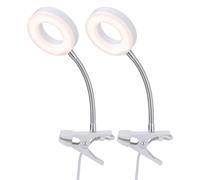 Lampe de serrage blanche Lampe de serrage salon Lampe de serrage LED avec fiche, lampe de table lampe de lecture, spot mobile, métal , 1x LED 4W 330Lm 3000K, DxH 9x21 cm, 2er Set