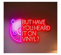 Lampe de signalisation "But Have You Heard It On Vinyl?"Enseigne Néon À Intensité Variable Pour Salle De Musique, Studio D'enregistrement, Bar, Restaurant, Décoration Murale, 50x30cm