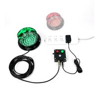 Lampe de signalisation de style Hiko, Feu de circulation mural avec contrôleur, feu LED, Stop and Go rouge/vert, signalisation, boîtier PC étanche IP53, stop industriel (240 V, 300 mm/12 pouces)