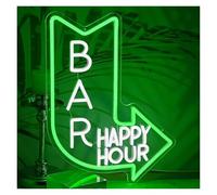 Lampe de signalisation Enseigne Au Néon Bar Happy Hour Alimentée Par USB Avec Lumière LED À Intensité Variable Pour Bière, Pub Club Fête Homme Cave Décoration 32cmx42cm