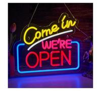 Lampe de signalisation Enseigne Au Néon Come In We're Open USB À Intensité Variable Pour Commerce, Bar, Hôtel, Restaurant, Magasin De Détail, Fête, Pub, Décoration 45x38cm