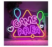 Lampe de signalisation Enseigne Lumineuse LED Game Area Avec Ballon, Intensité Variable Pour Chambre À Coucher, Salle De Jeux, Chambre De Garçon, Décoration Murale 38cmx32cm