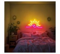 Lampe de signalisation Lumières Néon Coucher De Soleil Océan, Luminosité Réglable, Adaptées À La Décoration Murale D'une Chambre À Coucher Ou D'un Studio 27cmx53cm(Ré)