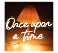 Lampe de signalisation Panneau Lumineux LED "Once Upon A Time" À Intensité Variable, Luminaire Décoratif D'intérieur, Idéal Pour Une Chambre, Une Fête Ou Un Mariage, 24x43cm(UNE)