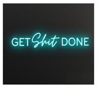 Lampe de signalisation Panneau Néon « Get Shit Done » Pour Décoration Murale De Bureau, Salon, Chambre À Coucher 48cm(B)