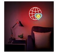 Lampe de signalisation Panneau Néon Love Distance Avec Luminosité Réglable, Idéal Pour La Décoration Murale D'un Dortoir Ou D'une Maison 40cmx40cm(F)