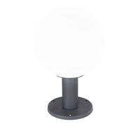 Lampe de socle de jardin Éclairage extérieur Lampe d'extérieur E27 Lampadaire, boule de verre en aluminium, opale, 1x LED 7W 560Lm blanc chaud, DxH 25x38 cm