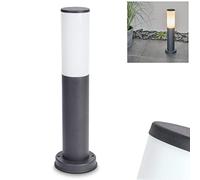 Lampe de socle extérieur Caserta, lampe en métal anthracite avec un abat jour en plastique blanc, luminaire modern idéal dans une allée de garage, 1x E27, ampoule(s) non incluse(s)
