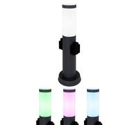 Lampe de socle LED pour l'extérieur en acier inoxydable avec 2 prises de courant Lampe d'allée anthracite Lampe d'extérieur à intensité variable avec télécommande, changement de couleur RGB, 8,5W 806l