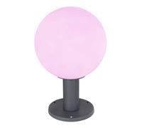 Lampe de socle Smart Home Lampe sphérique RGB Lampadaire extérieur, boule de verre en aluminium, commande par app, 1x LED 5W 470Lm blanc chaud froid, DxH 25x38 cm