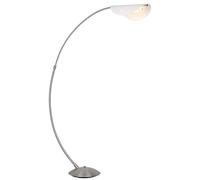 Lampe de sol Arc Lampadaire LED dimmable nickel mat opale salon