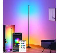 Lampe de sol d'angle RGBIC de 48 pouces, convient pour la décoration de la maison, éclairage d'ambiance à changement de couleur contrôlé par application, télécommande et boîtier de commande, prend en 