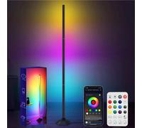 Lampe de sol d'angle RGBIC de 48 pouces pour la décoration de la maison, éclairage d'ambiance à changement de couleur, avec application, télécommande et boîtier de commande, synchronisation musicale, 