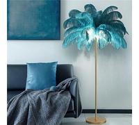 Lampe de sol en plumes d'autruche naturelle, lampes à plumes, lampe sur pied de chambre à coucher avec abat-jour en plumes, ampoule LED 3 couleurs, lampadaires en plumes, éclairage de salon pour