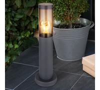 Lampe d'extérieur lampadaire de jardin lampadaire de terrasse en acier inoxydable extérieur, anthracite fumé, 1x E27, DxH 7,6x45 cm