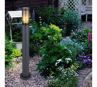 Lampadaire éclairage extérieur lampadaire fumée anthracite extérieur lampadaire de jardin, plastique inox, 1x E27, DxH 7,6x80 cm